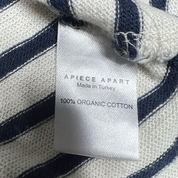 Apiece Apart Top Womens Size XS White Blue Striped Pocket Tunic 100% Cotton - Picture 11 of 13